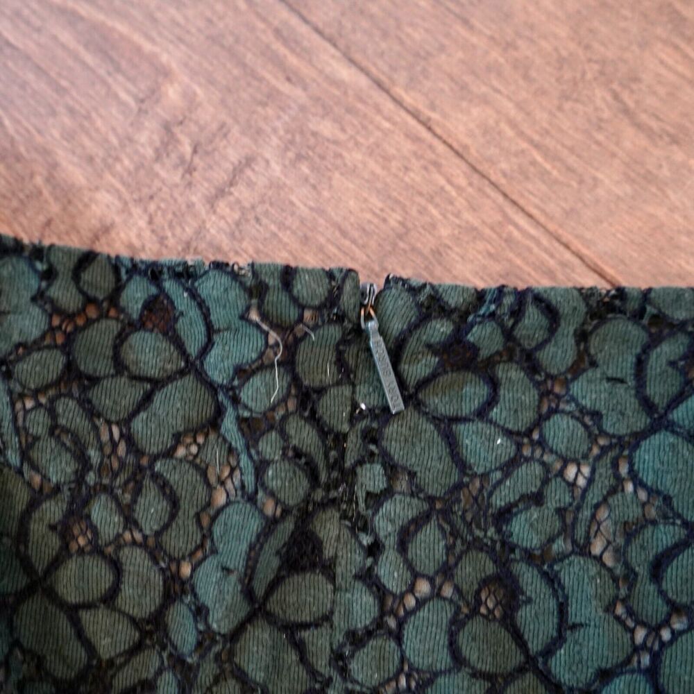 Tory Burch Women’s Mariana Dress‎ Size 4 Lace Jacquard Douglas Fir Feminine - Picture 4 of 7